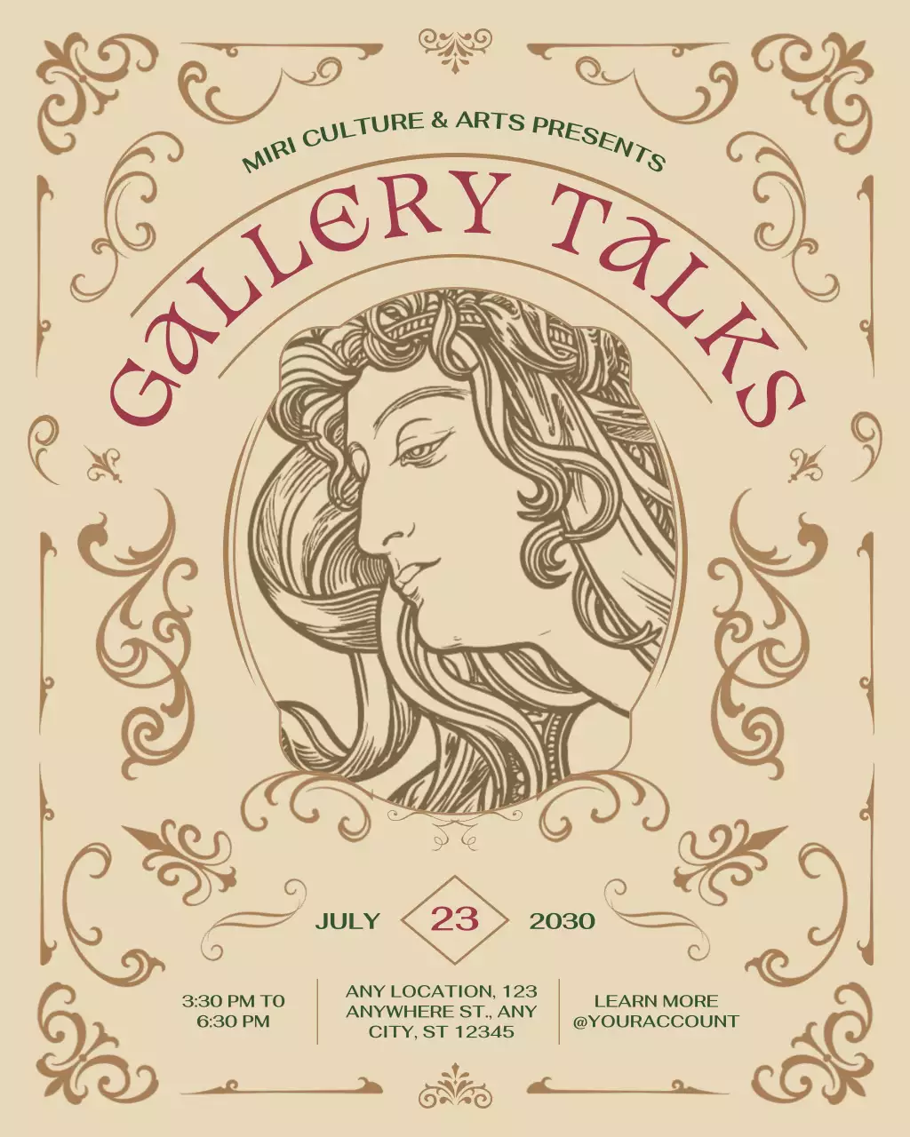 Beige Classic Art Exhibition Instagram Post