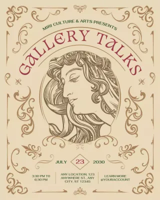 Beige Classic Art Exhibition Instagram Post