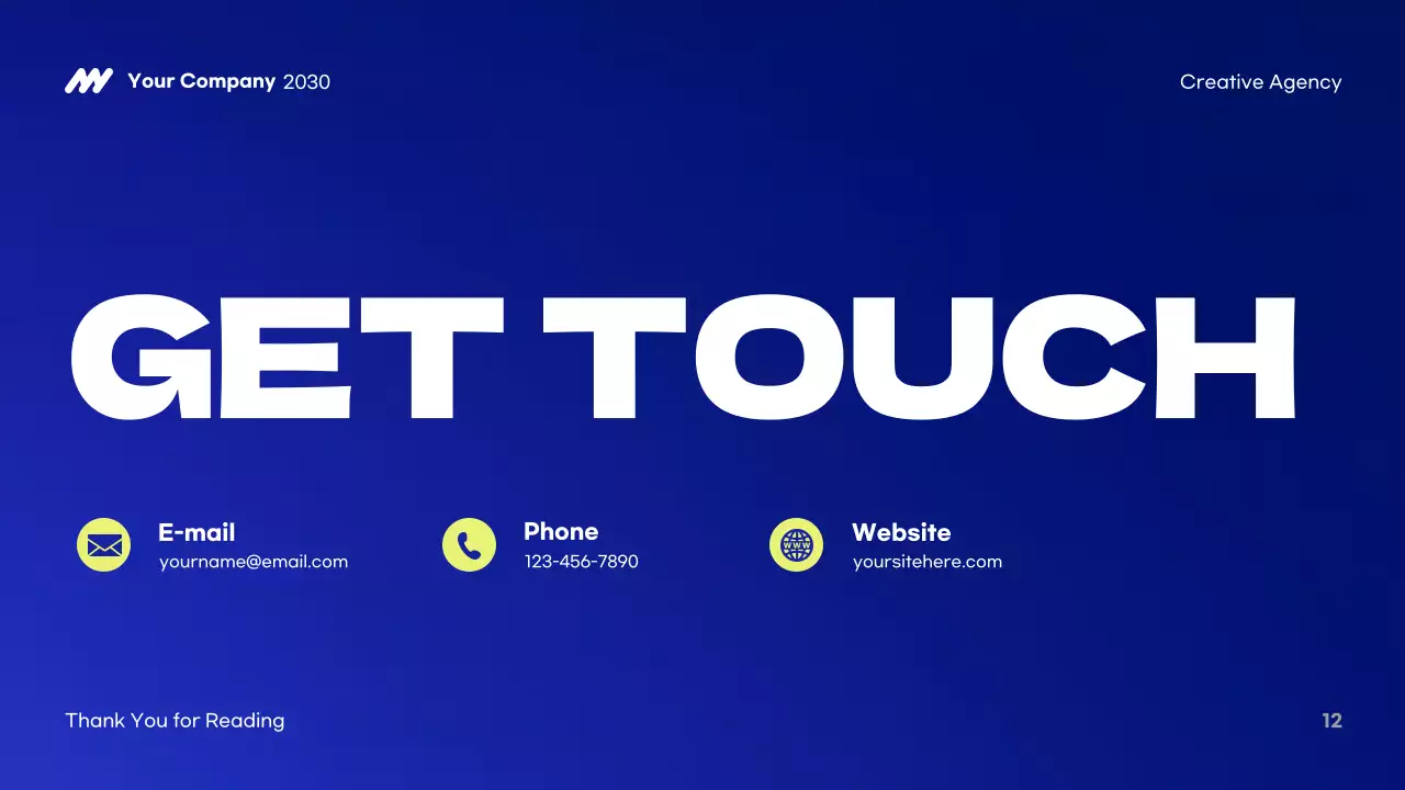 Blue Modern Creative Agency Pitch Presentation