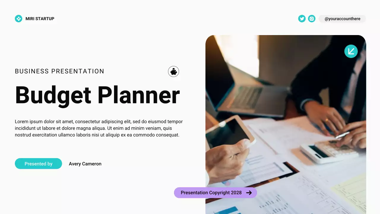 Teal and Purple Modern Budget Planning Presentation