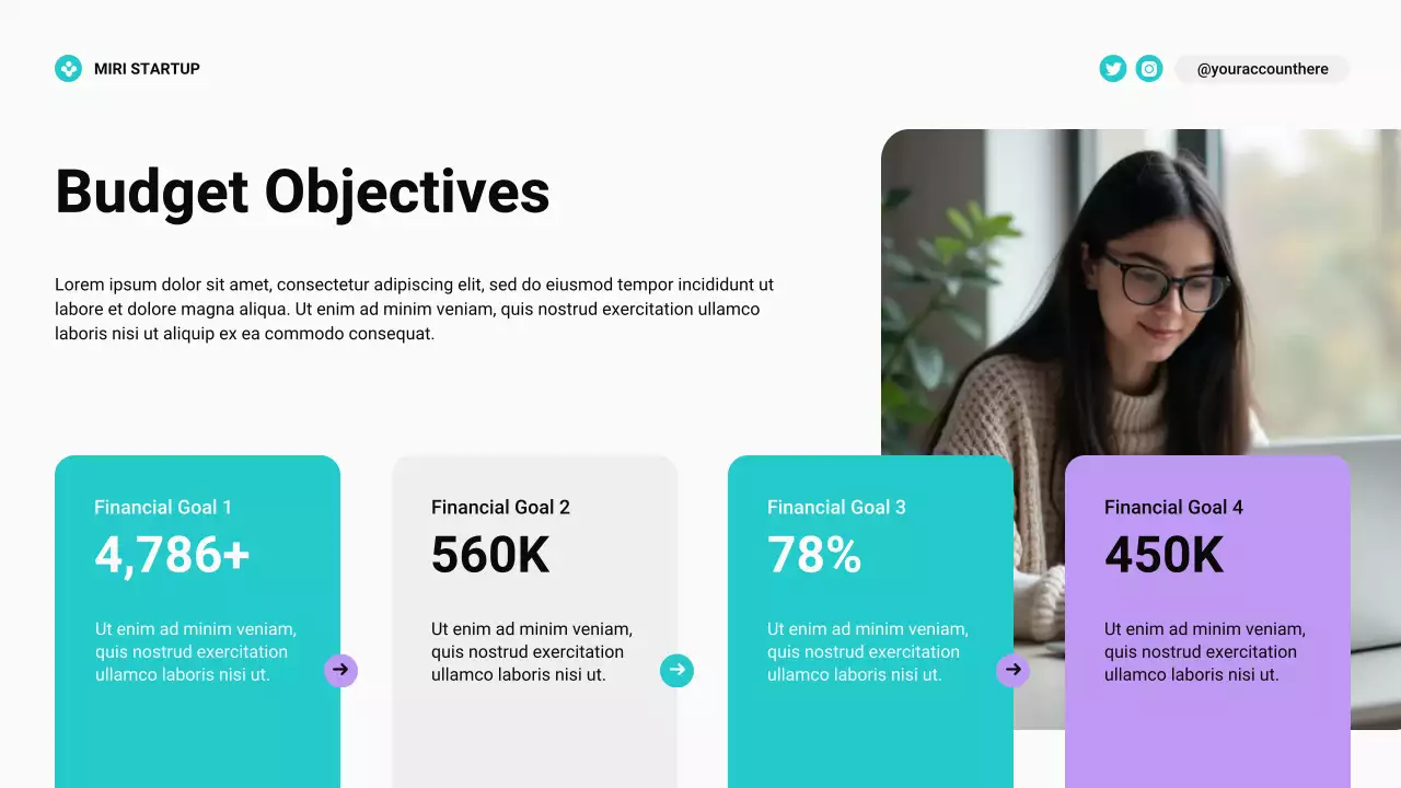 Teal and Purple Modern Budget Planning Presentation