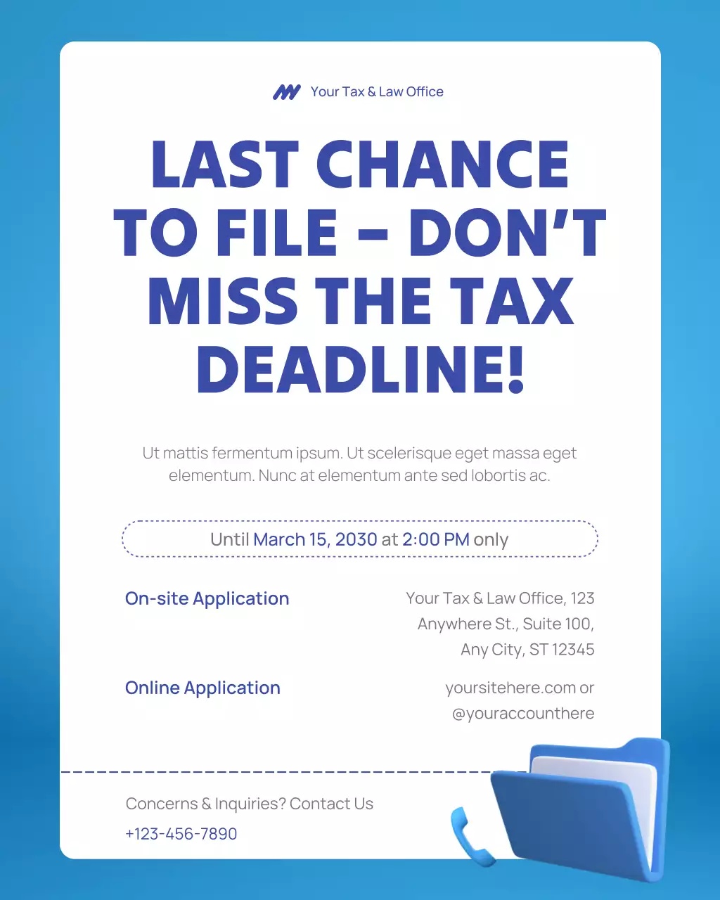 Blue Modern Tax Notice Instagram Post