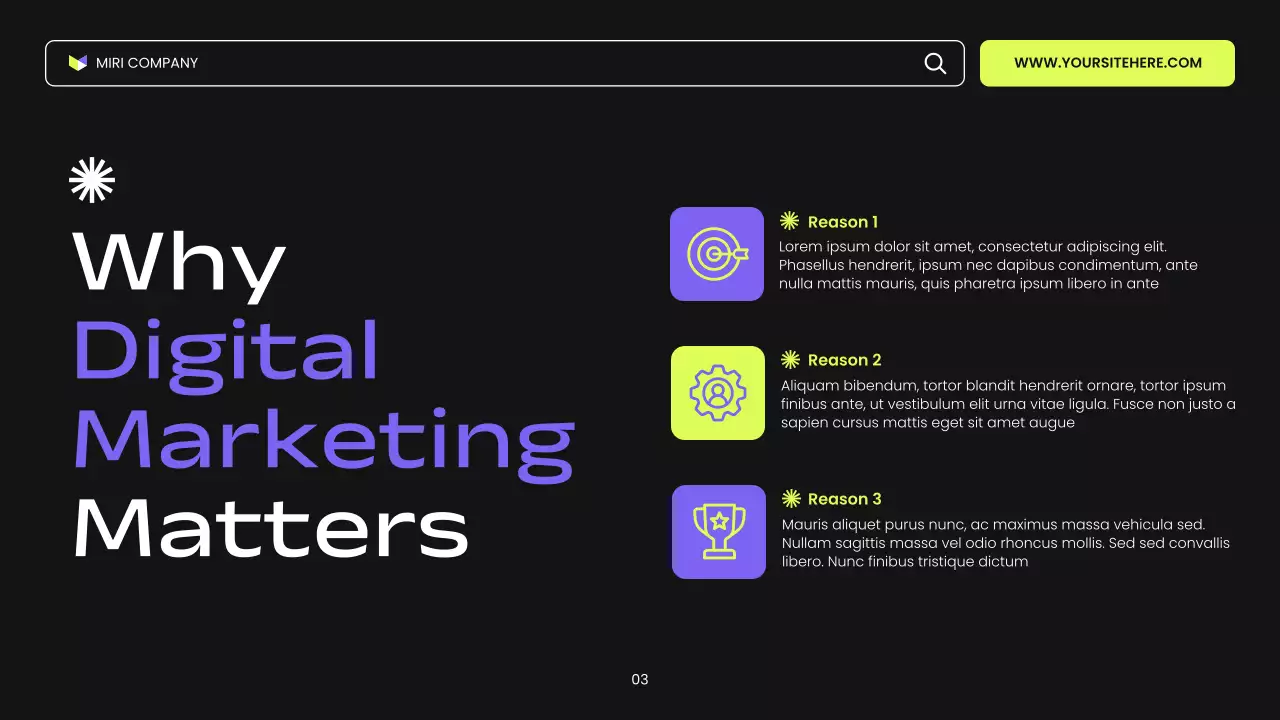 Black Purple and Green Trendy Digital Marketing Presentation