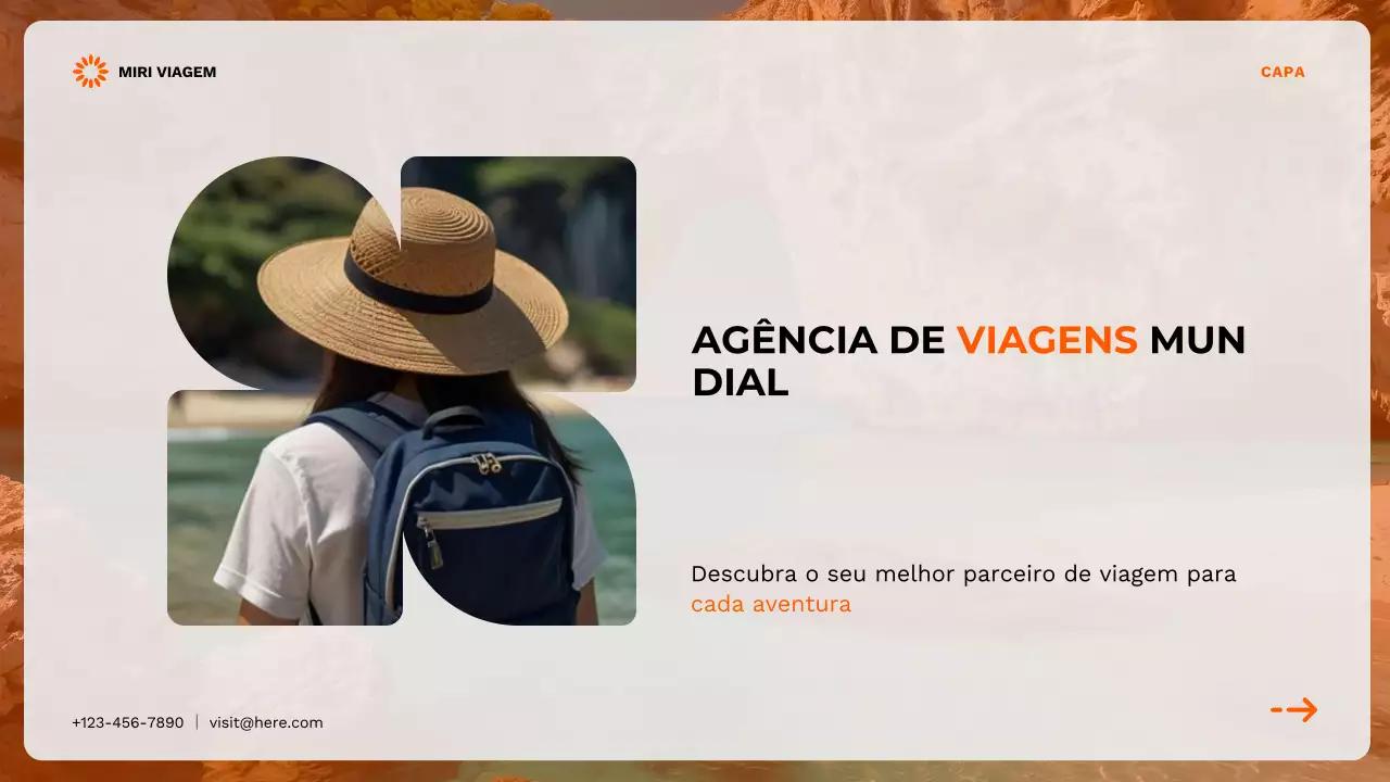 Promoção da agência de viagens moderna Orange