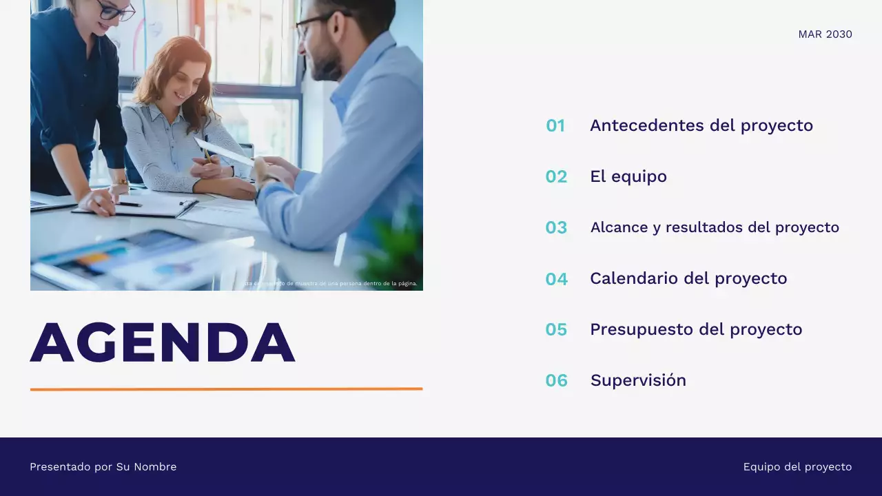 Presentación empresarial minimalista, moderna y azul