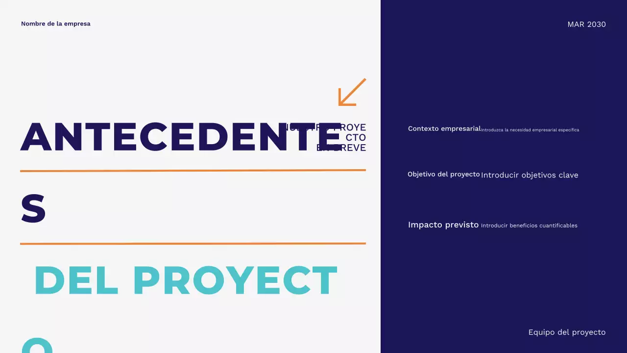 Presentación empresarial minimalista, moderna y azul