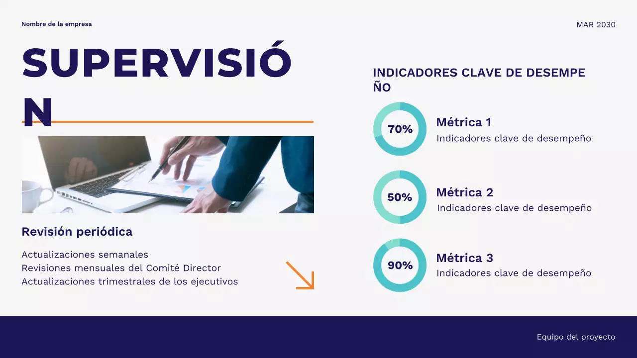 Presentación empresarial minimalista, moderna y azul