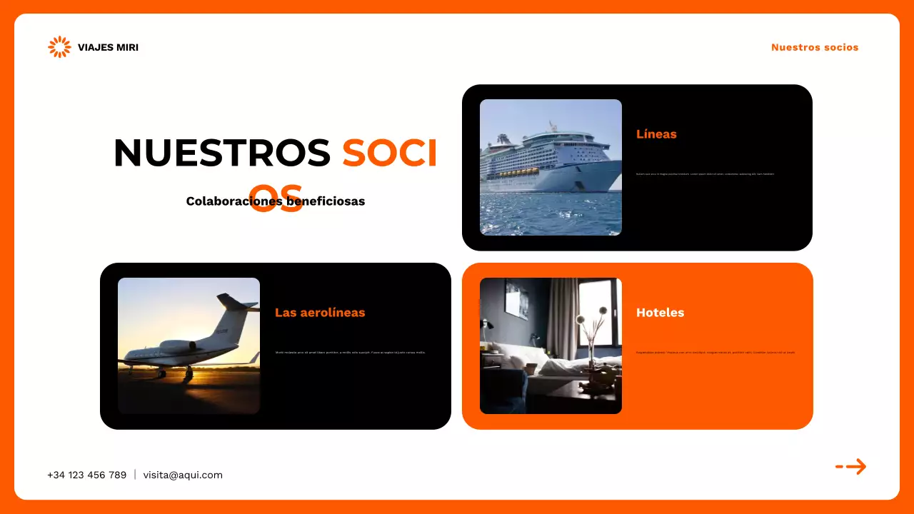 Promoción de la Agencia de Viajes Orange Modern