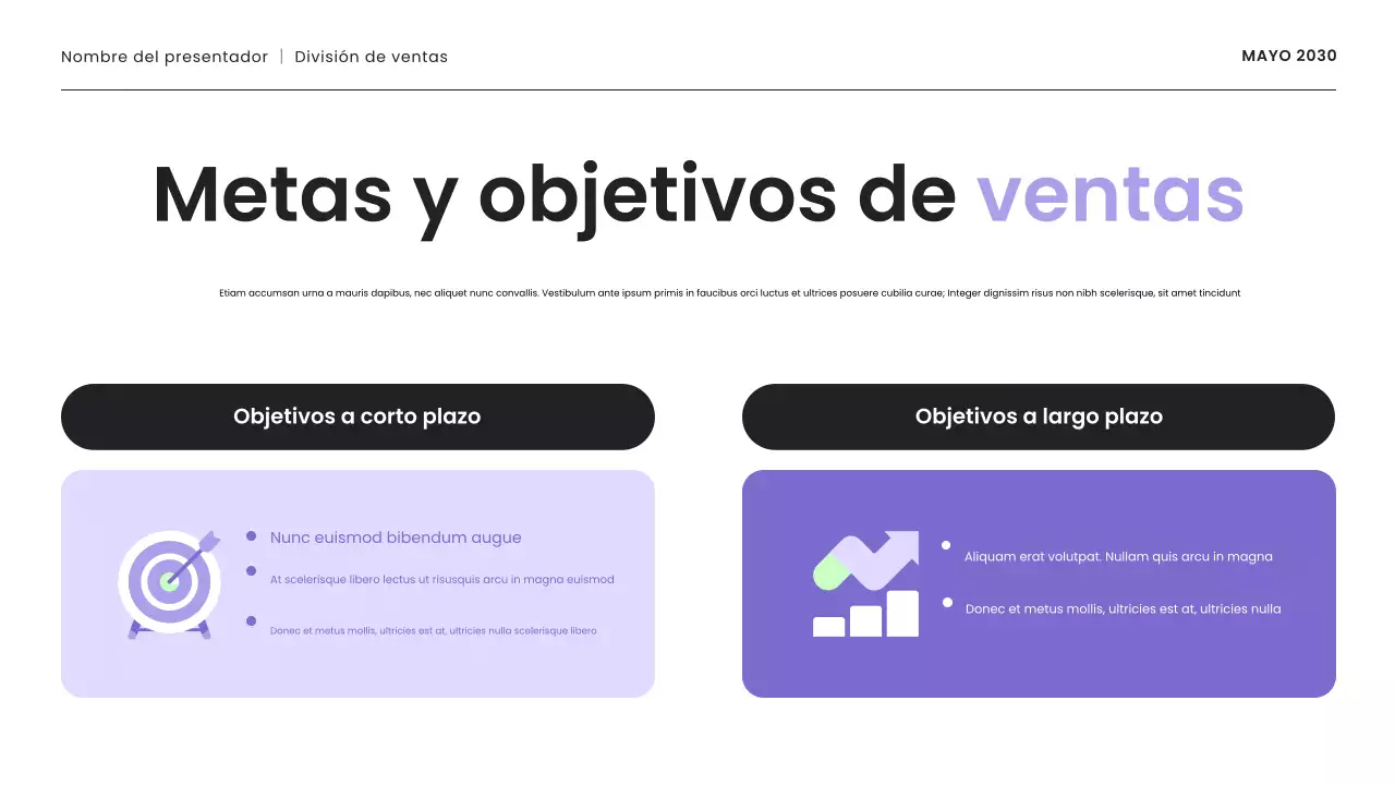 presentación de la estrategia de ventas moderna en púrpura y menta