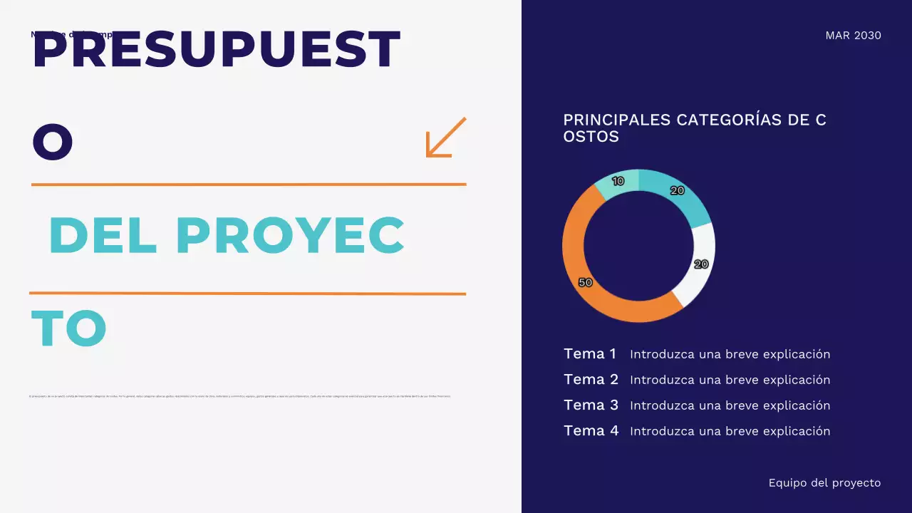 Presentación empresarial minimalista, moderna y azul