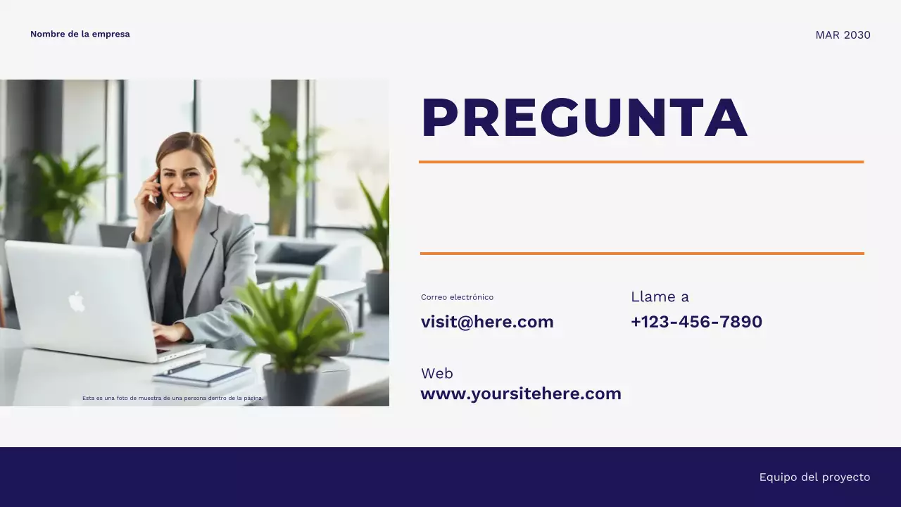 Presentación empresarial minimalista, moderna y azul