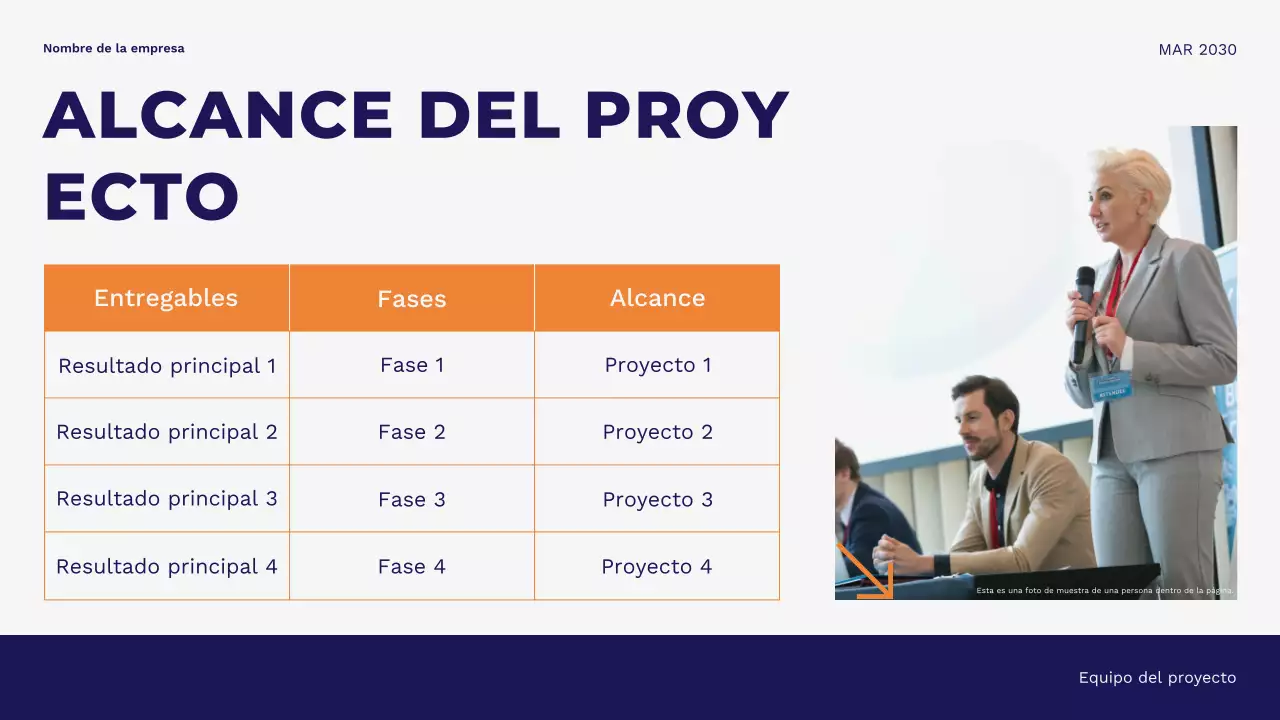 Presentación empresarial minimalista, moderna y azul