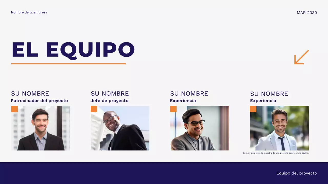 Presentación empresarial minimalista, moderna y azul