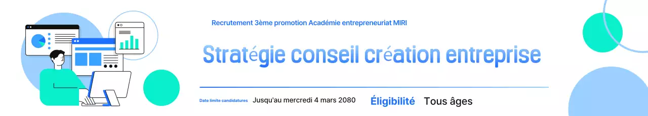Recrutement d'une startup moderne en bleu clair
