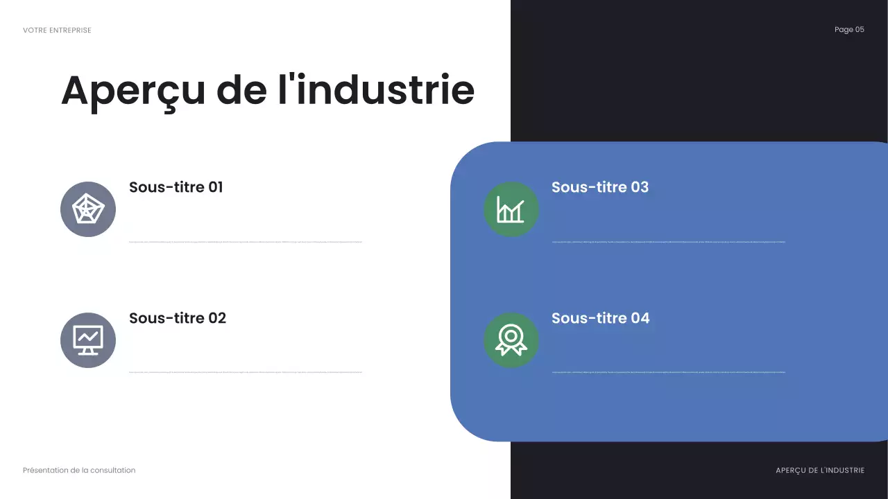 Présentation d'entreprise abstraite bleue