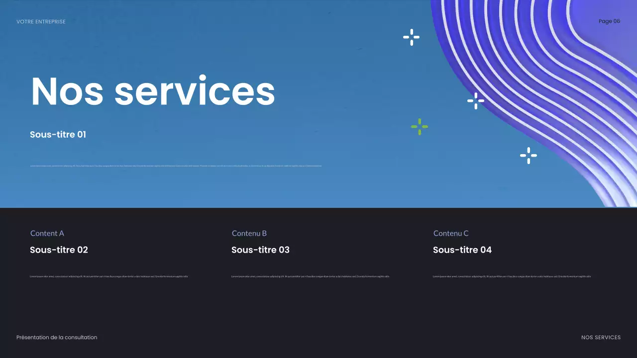 Présentation d'entreprise abstraite bleue