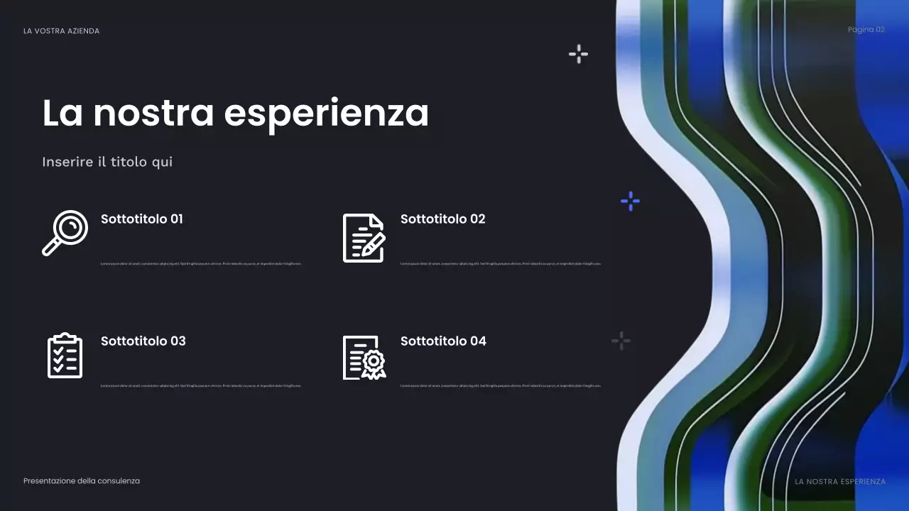 presentazione aziendale astratta blu