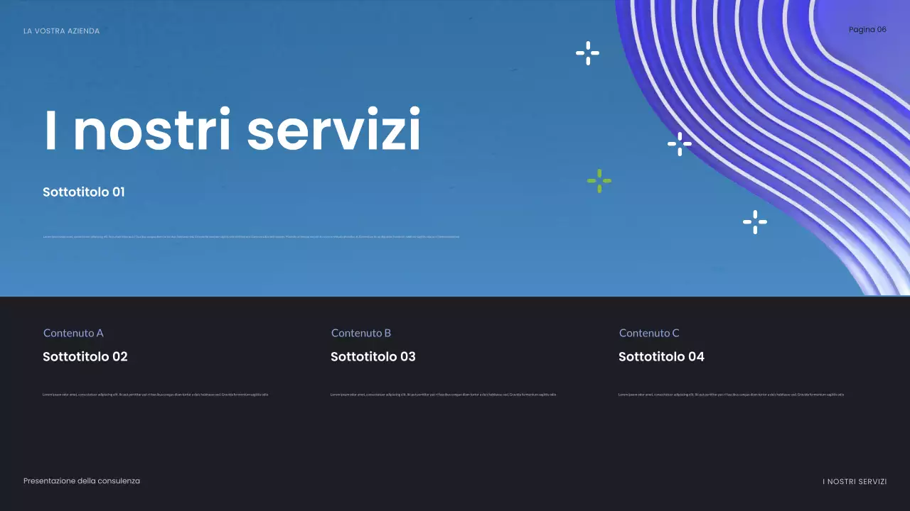 presentazione aziendale astratta blu