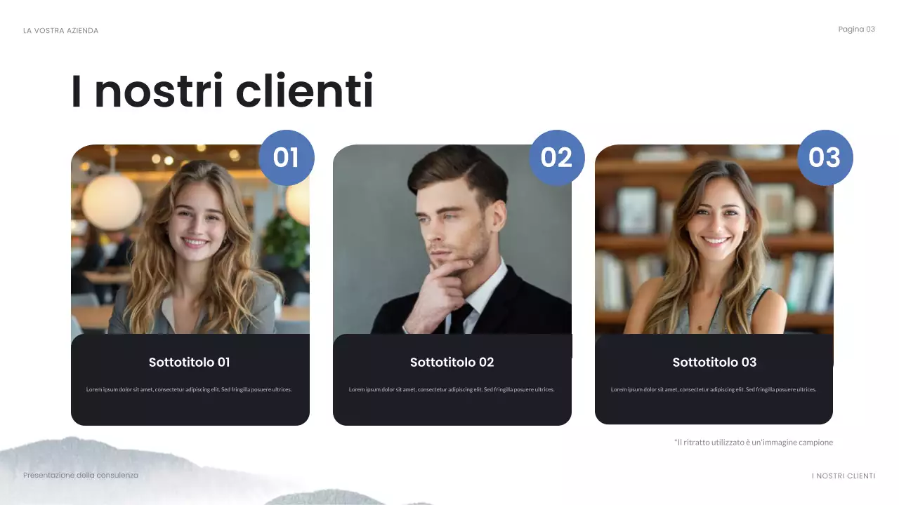 presentazione aziendale astratta blu