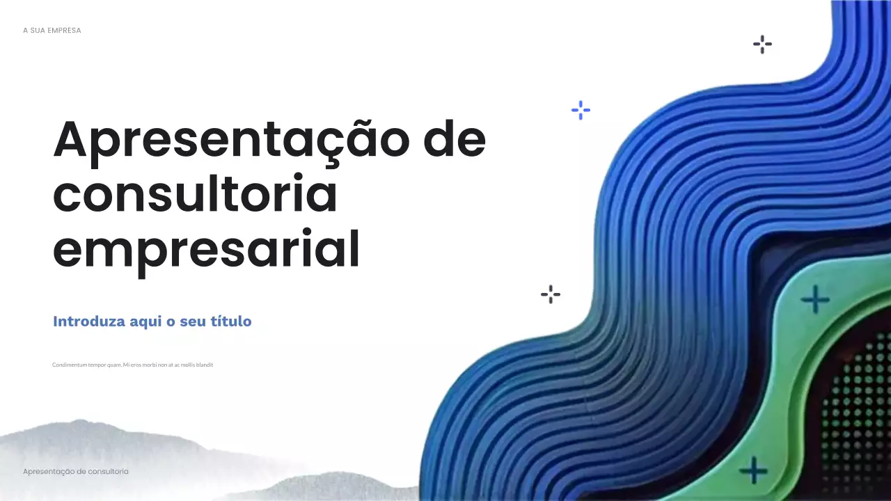 resumo azul apresentação comercial