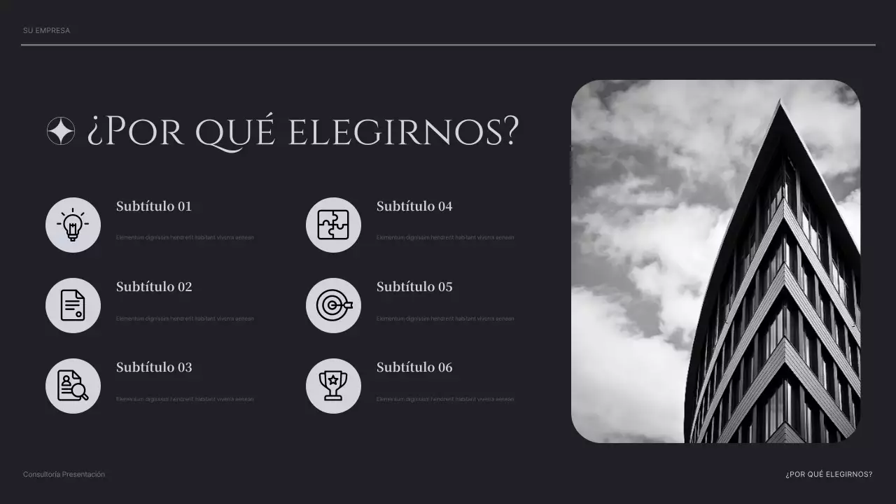 presentación de black modern consulting