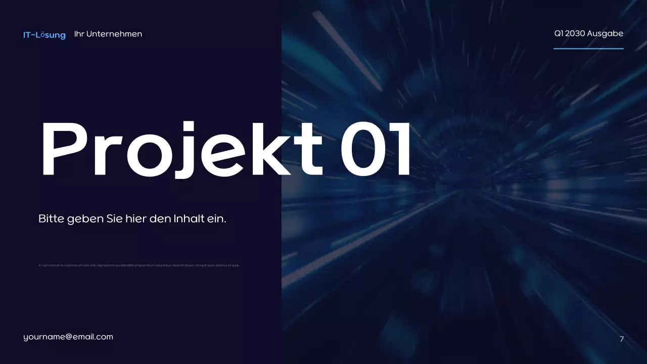 Blaue futuristische IT-Präsentation