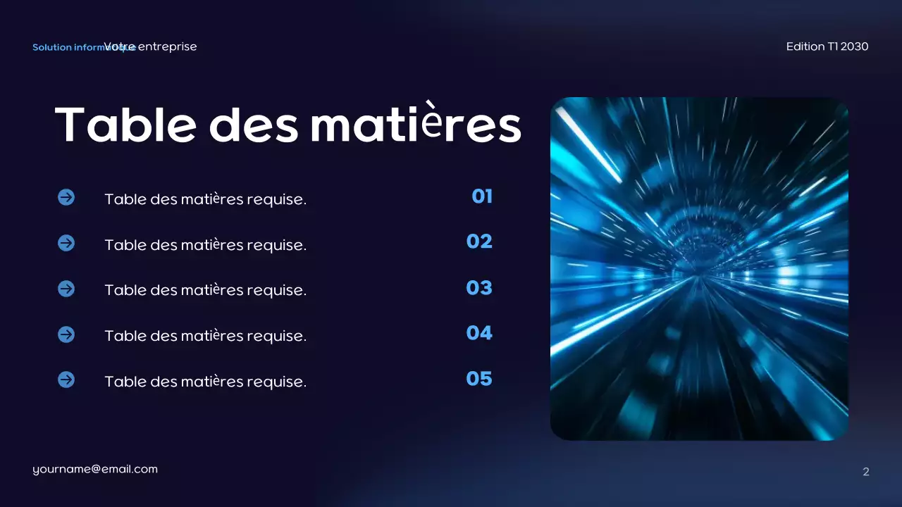 Présentation de l'informatique futuriste bleue