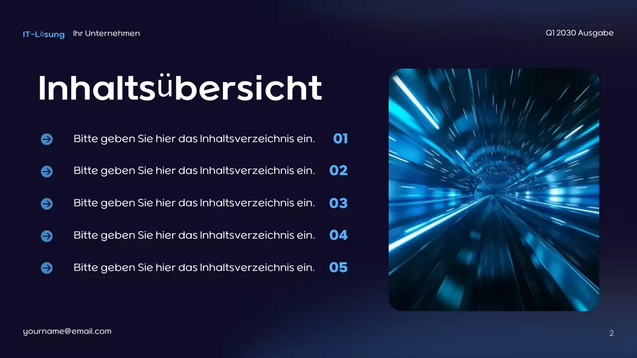 Blaue futuristische IT-Präsentation