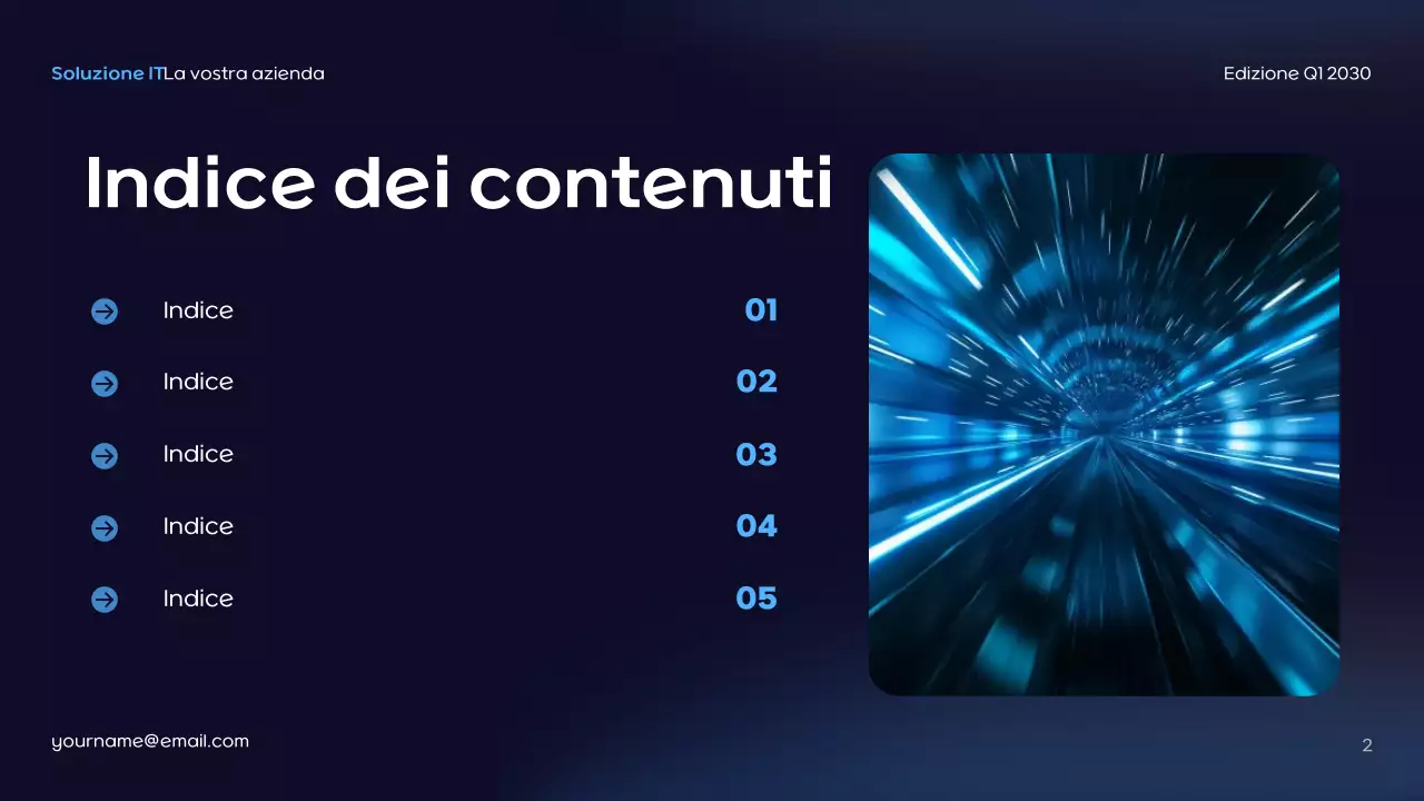 Presentazione IT futuristica blu