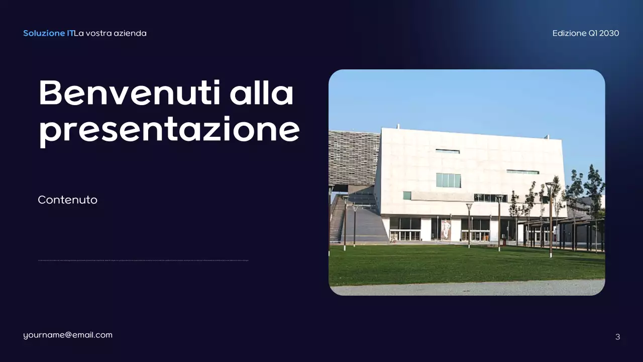 Presentazione IT futuristica blu