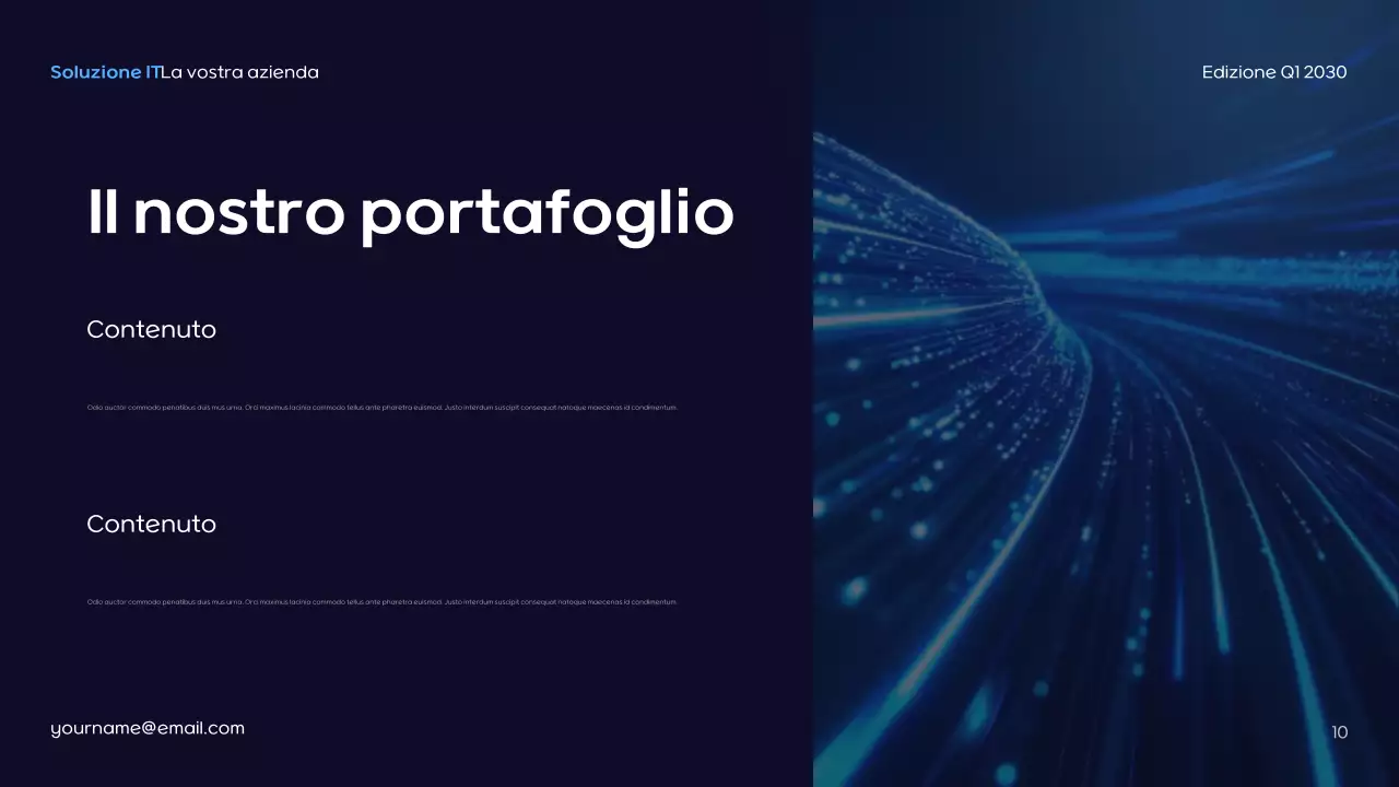 Presentazione IT futuristica blu