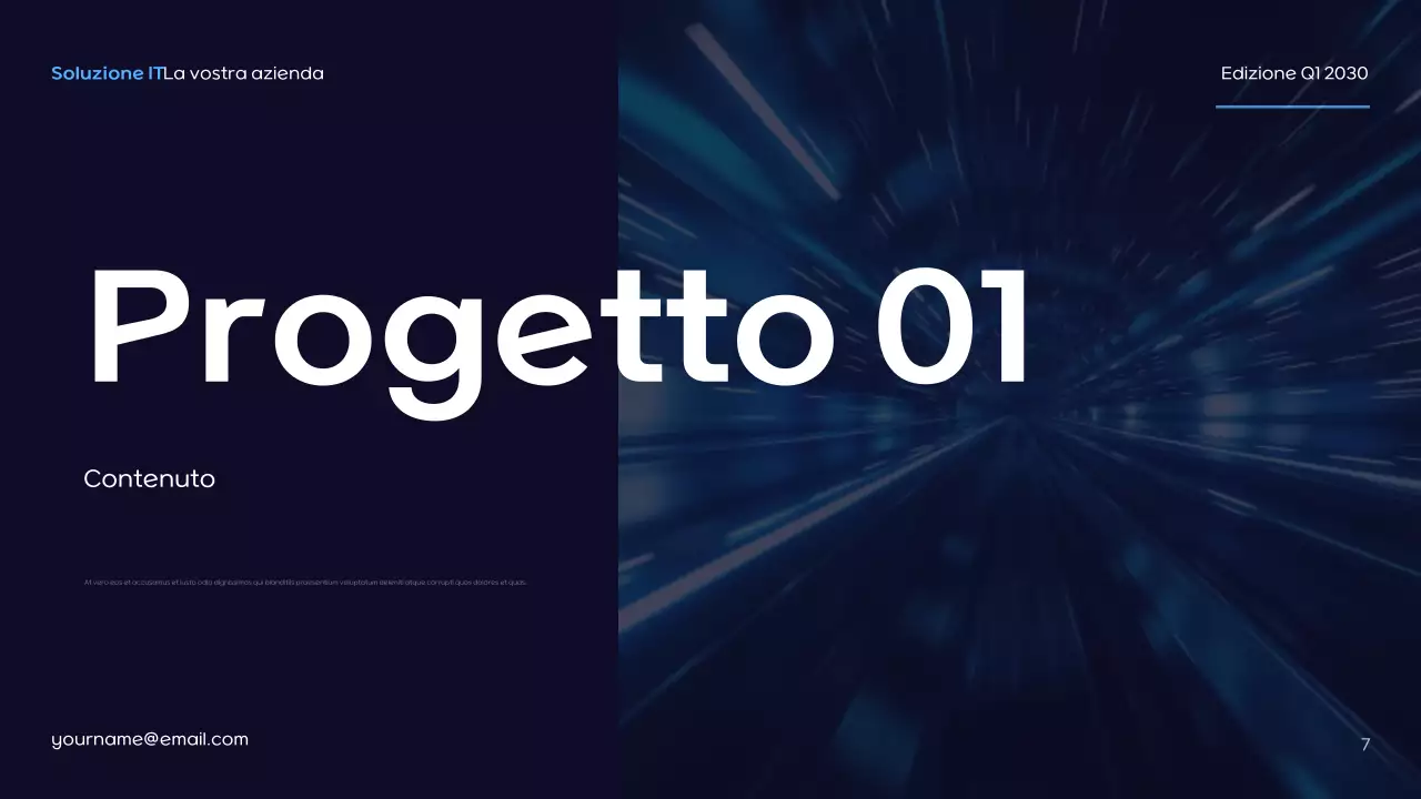 Presentazione IT futuristica blu