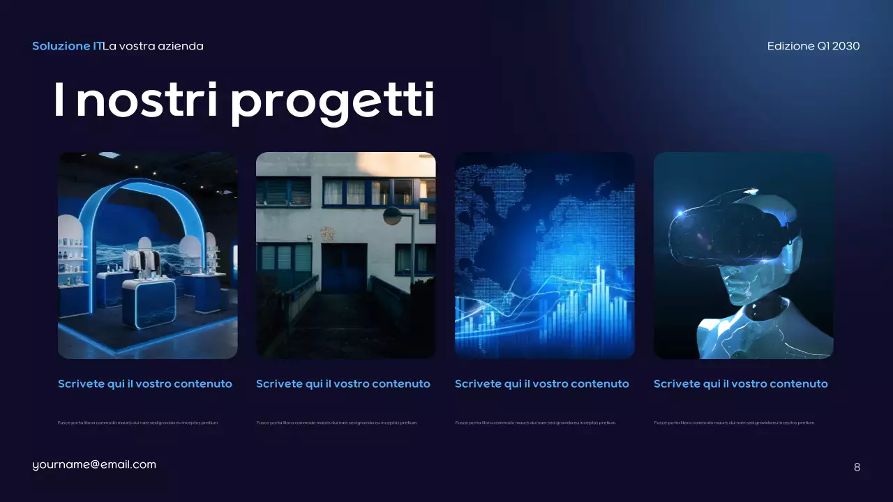 Presentazione IT futuristica blu