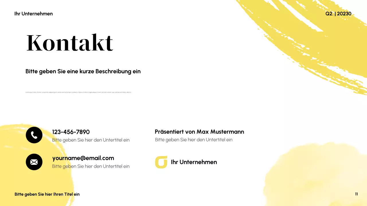 Gelbe abstrakte Geschäftspräsentation