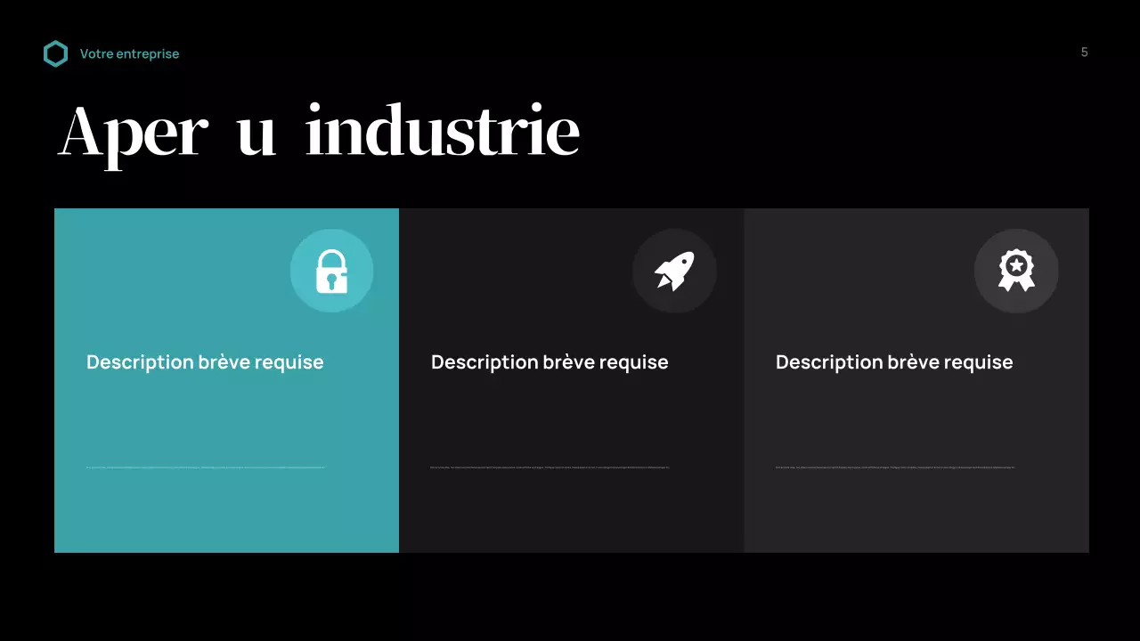 Présentation d'entreprise moderne noire