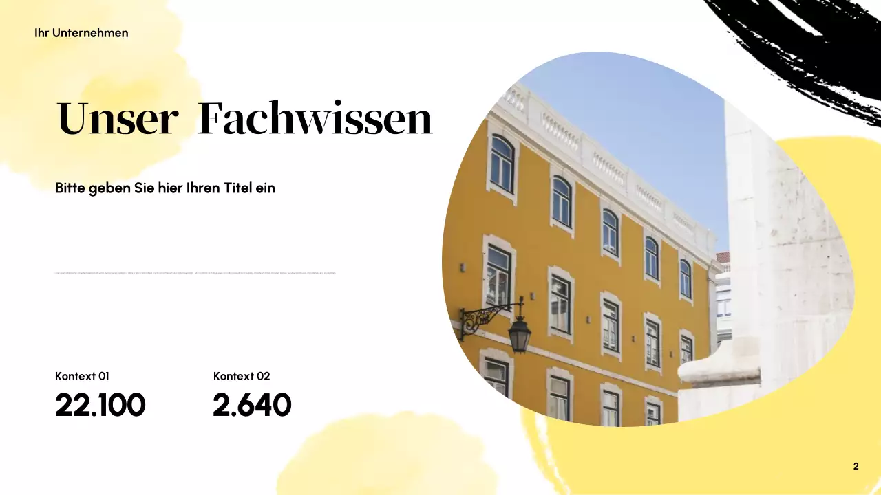 Gelbe abstrakte Geschäftspräsentation