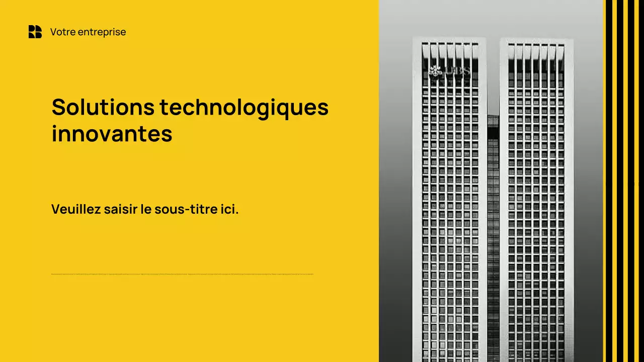 Présentation d'entreprise moderne jaune