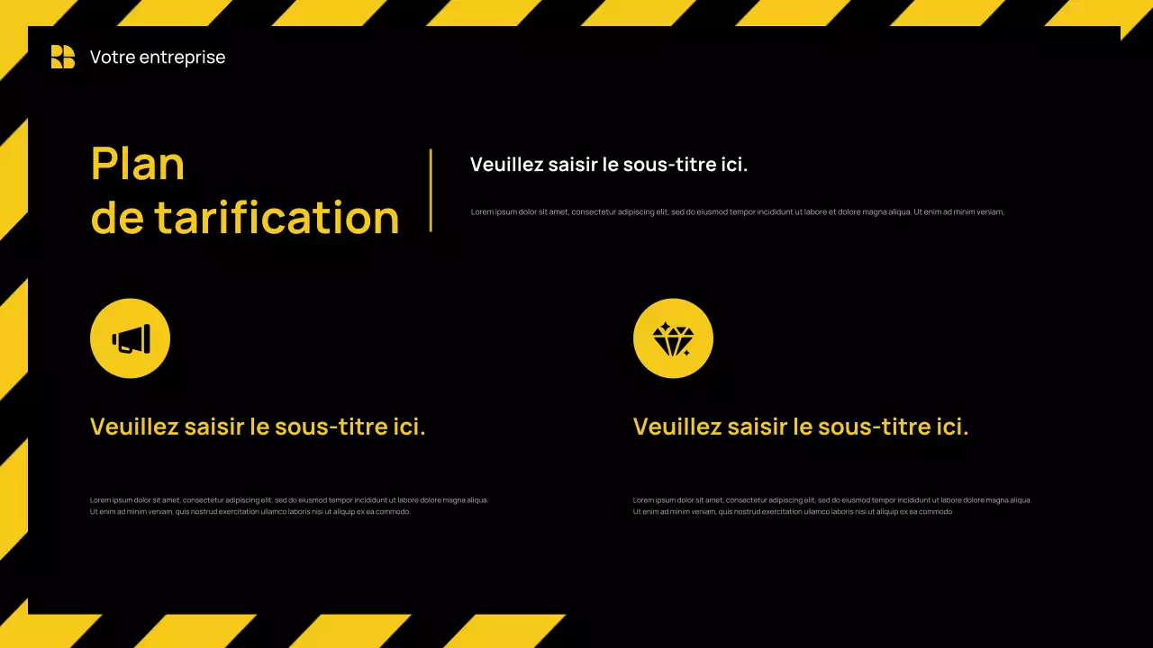 Présentation d'entreprise moderne jaune