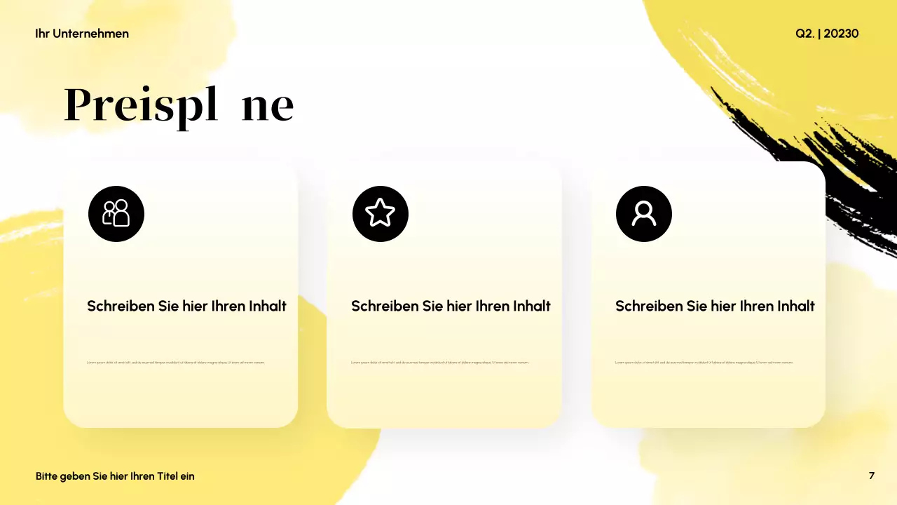 Gelbe abstrakte Geschäftspräsentation