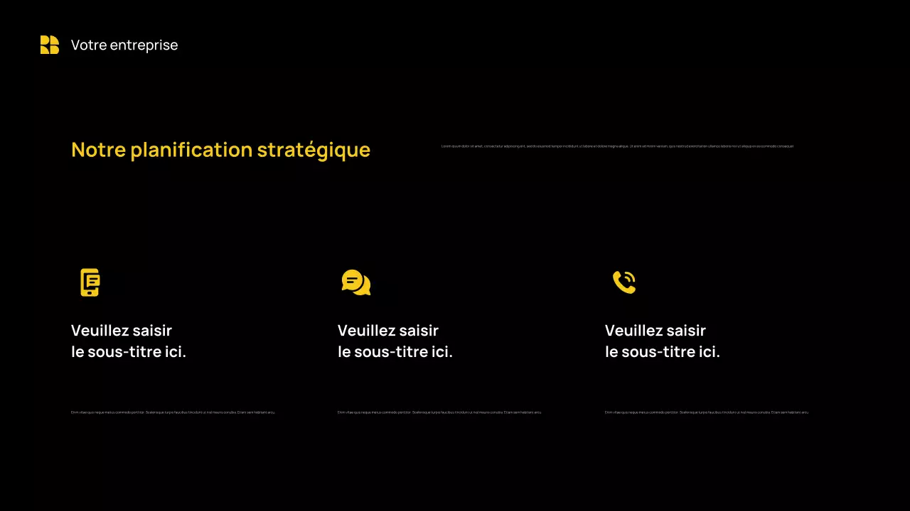 Présentation d'entreprise moderne jaune