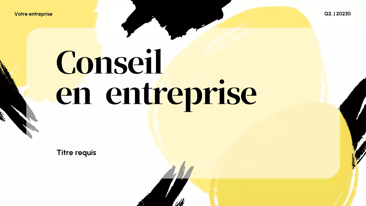 Présentation d'entreprise abstraite jaune