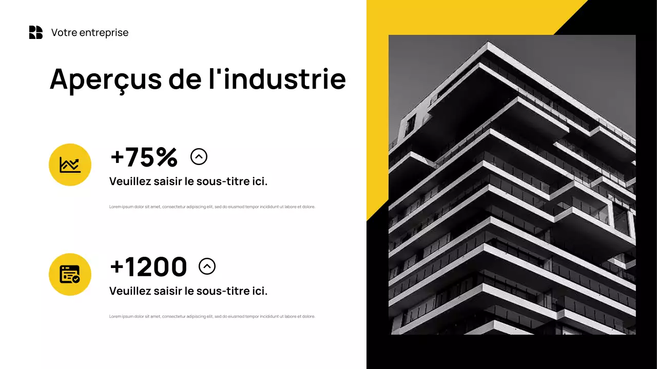 Présentation d'entreprise moderne jaune