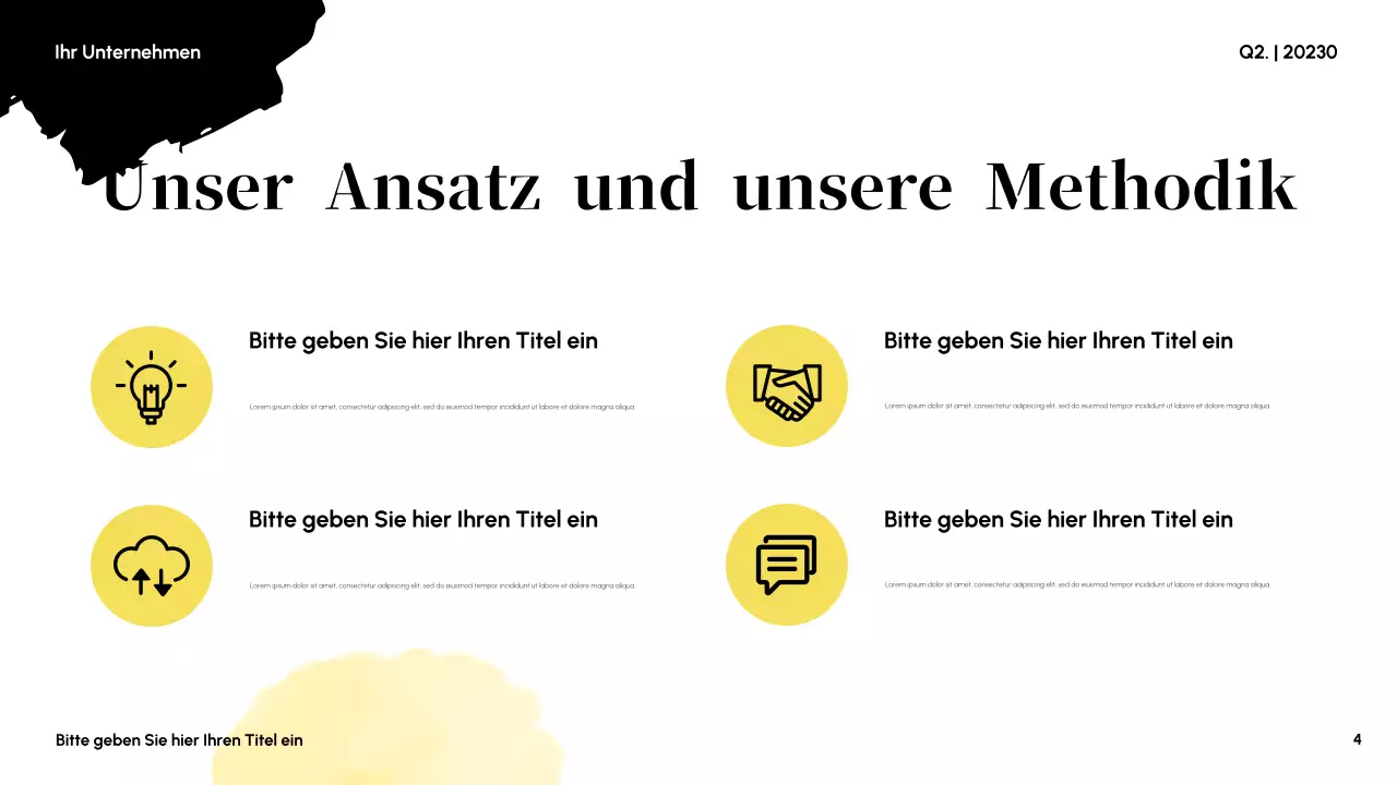 Gelbe abstrakte Geschäftspräsentation