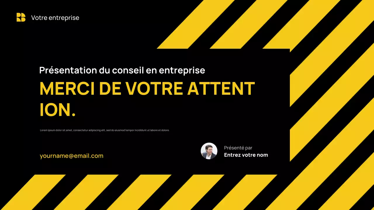Présentation d'entreprise moderne jaune