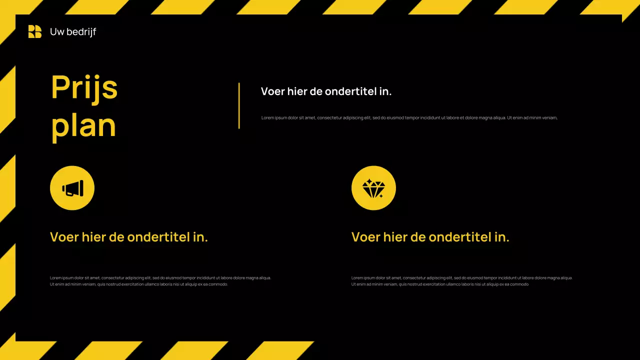 Gele moderne bedrijfspresentatie