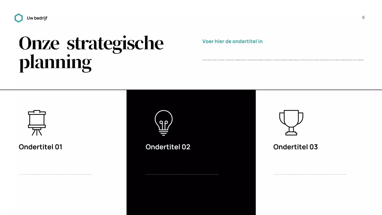 Zwarte moderne bedrijfspresentatie