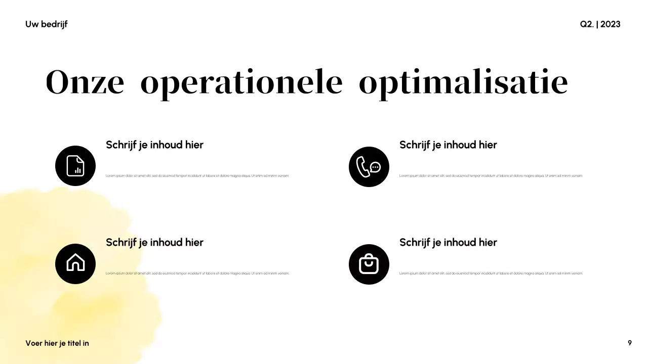 Gele abstracte zakelijke presentatie