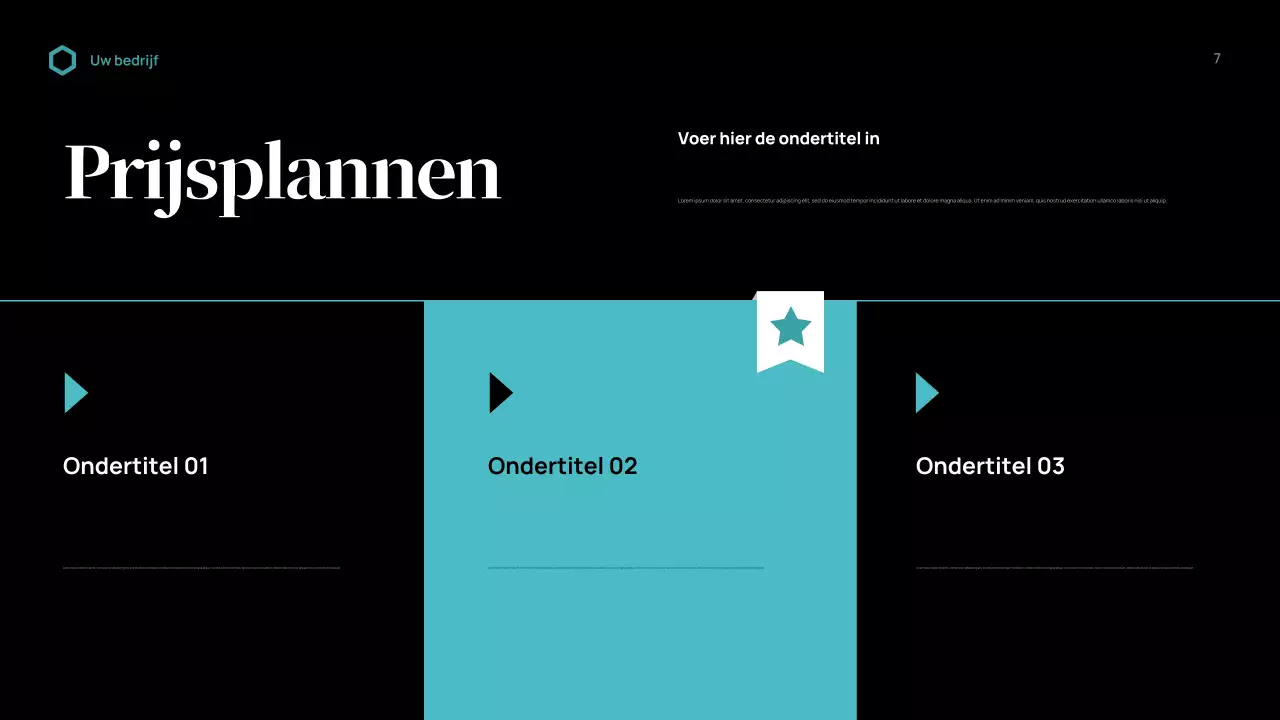 Zwarte moderne bedrijfspresentatie