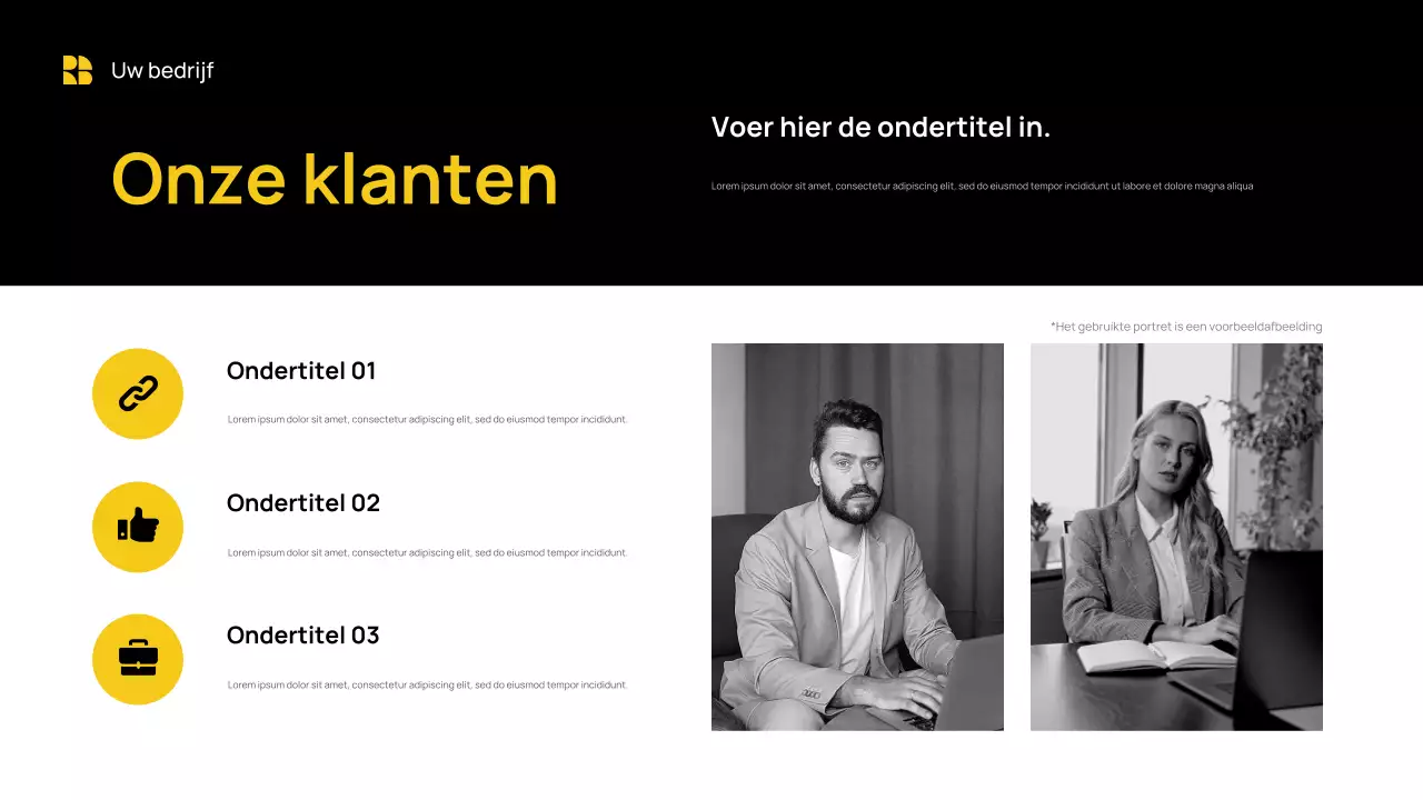 Gele moderne bedrijfspresentatie