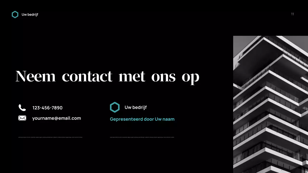 Zwarte moderne bedrijfspresentatie